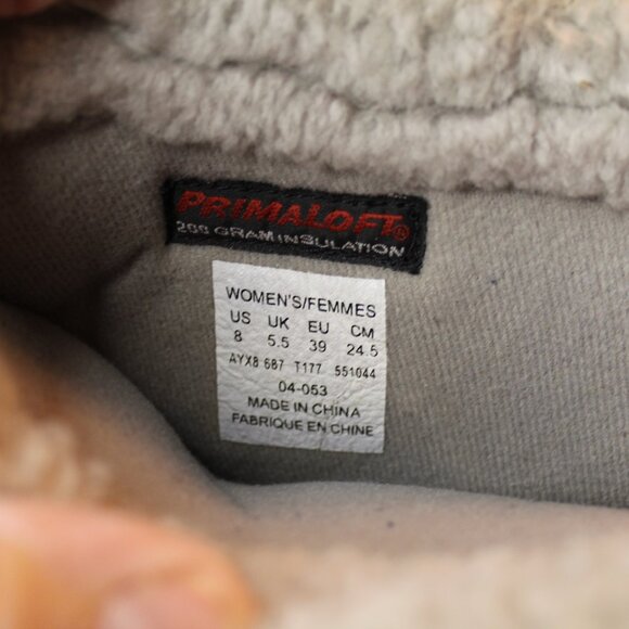 The North Face Women's Pink Leather/Suede Winter Snow Boots 8 M Faux Fur Zip - Picture 13 of 14